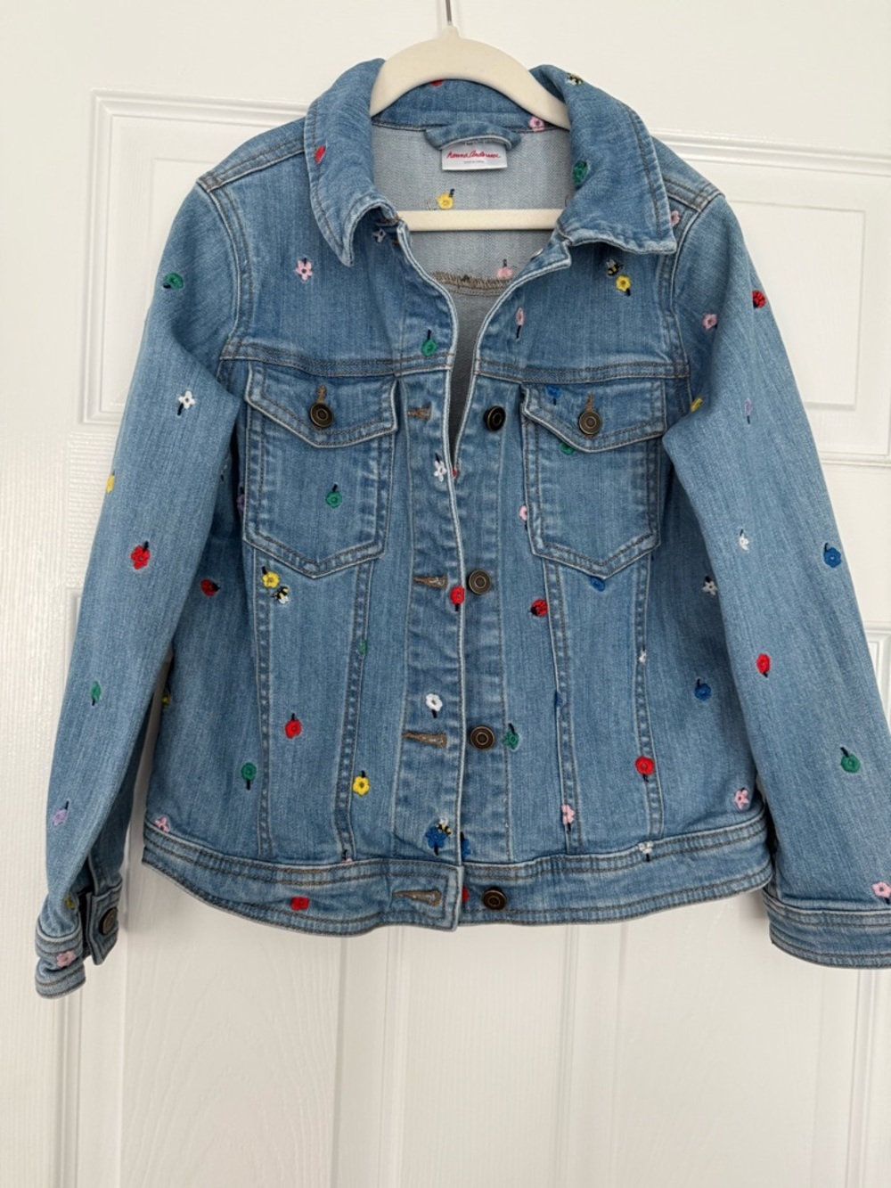 Hanna Anderson floral denim jacket- girls size 10